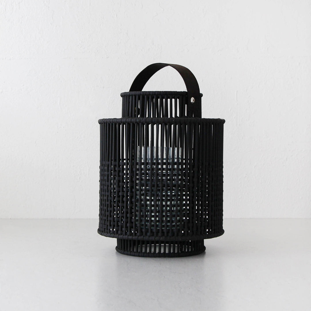 LE PORTIV RATTAN LANTERN BUNDLE X2  |  LARGE  |  BLACK RATTAN