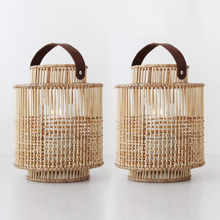 LE PORTIV RATTAN LANTERN BUNDLE X2  |  LARGE  |  NATURAL RATTAN