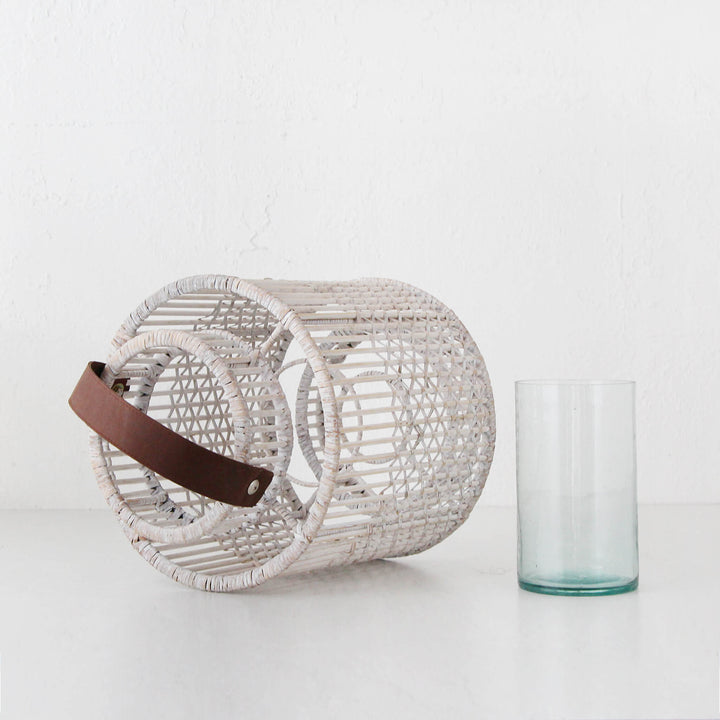 LE PORTIV RATTAN LANTERN  |  LARGE  |  WHITE WASH RATTAN