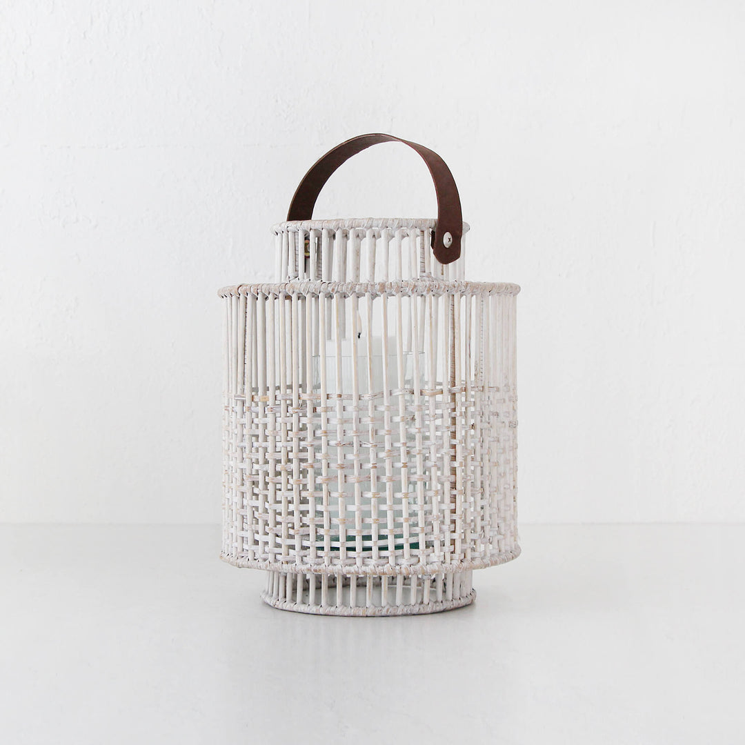 LE PORTIV RATTAN LANTERN BUNDLE X2  |  LARGE  |  WHITE WASH RATTAN