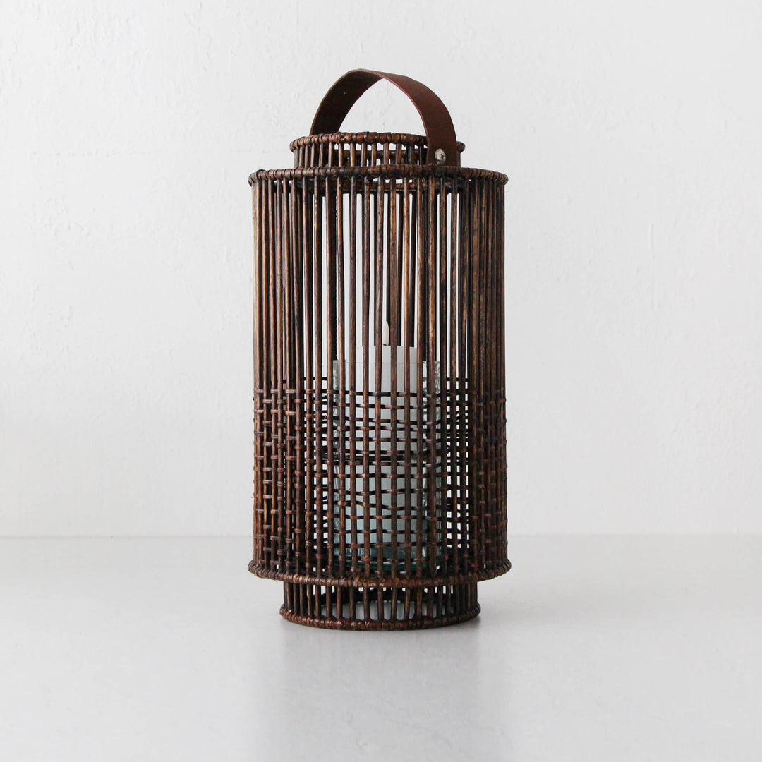 LE PORTIV RATTAN LANTERN  |  X LARGE |  ANTIQUE BROWN RATTAN