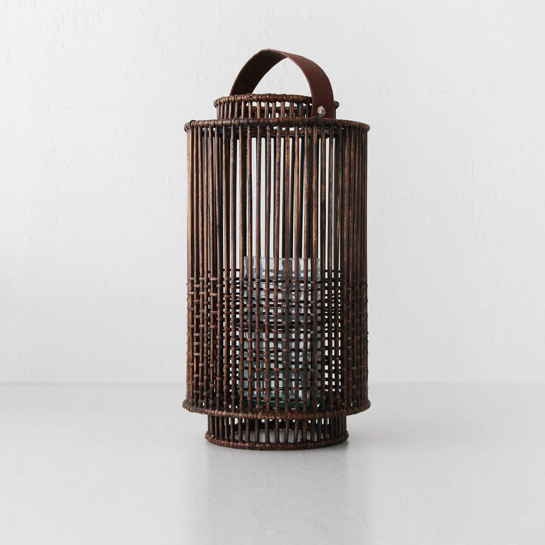 LE PORTIV RATTAN LANTERN  |  X LARGE |  ANTIQUE BROWN RATTAN