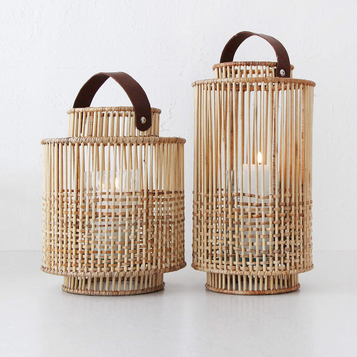 LE PORTIV RATTAN LANTERN BUNDLE X2  |  LARGE + X LARGE  |  NATURAL RATTAN