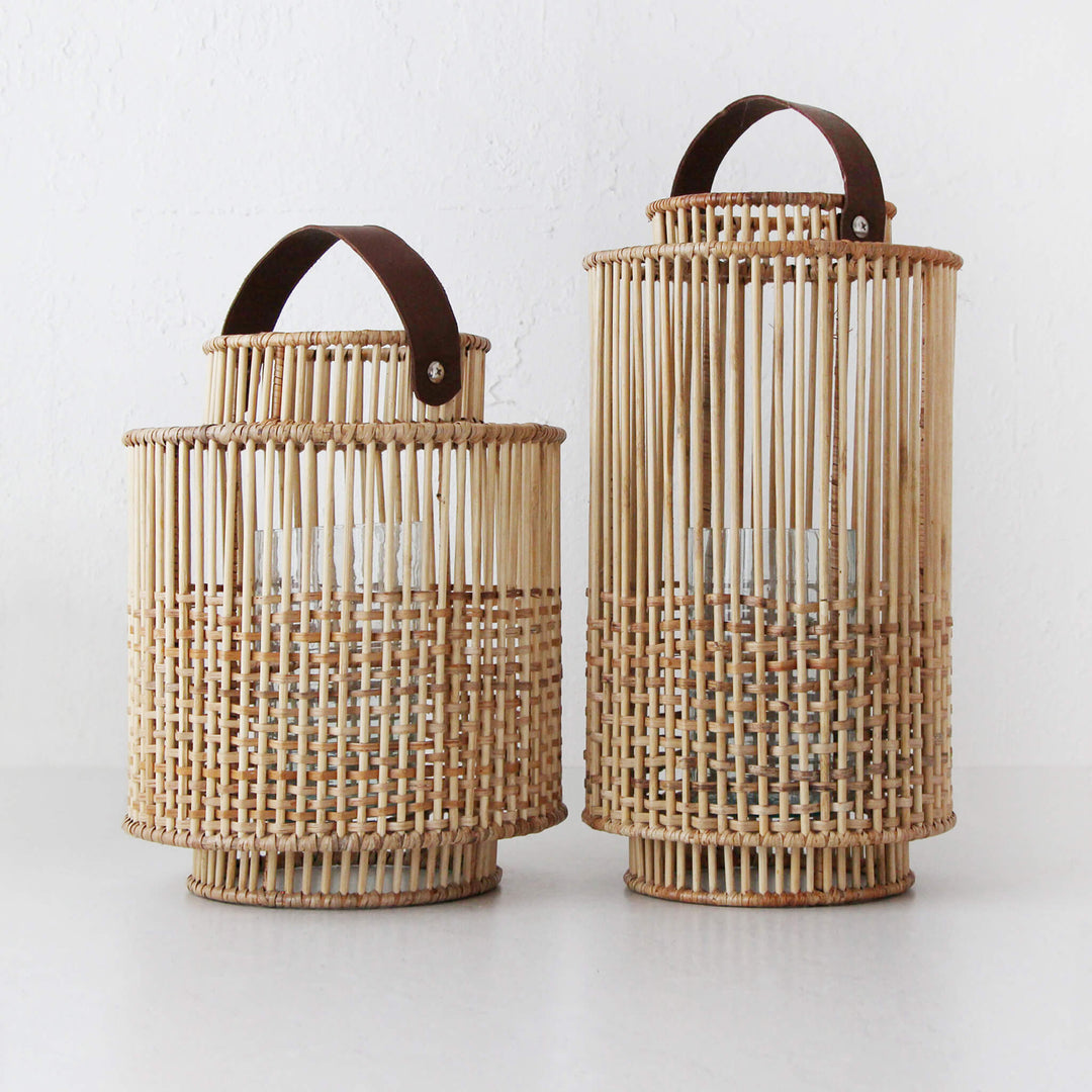 LE PORTIV RATTAN LANTERN BUNDLE X2  |  LARGE + X LARGE  |  NATURAL RATTAN