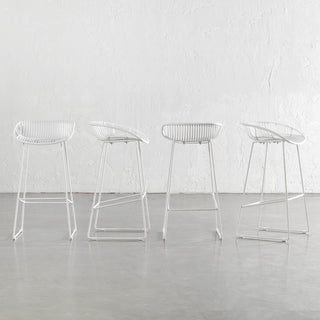 LEUCA MESH INDOOR/OUTDOOR BAR STOOL BUNDLE  |  GHOST WHITE