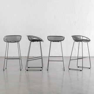 LEUCA MESH INDOOR/OUTDOOR BAR STOOL BUNDLE  |  GRANITE GREY