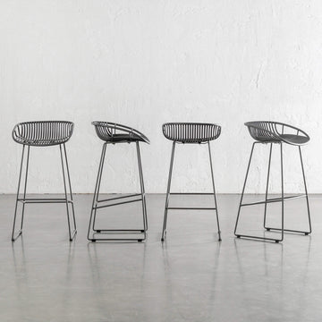LEUCA MESH INDOOR/OUTDOOR BAR STOOL BUNDLE  |  GRANITE GREY