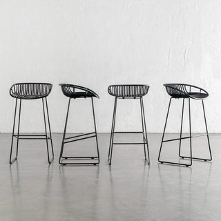 LEUCA MESH INDOOR/OUTDOOR BAR STOOL BUNDLE  |  ONYX BLACK
