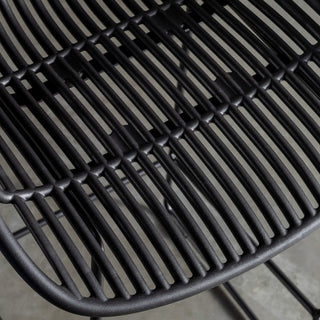 LEUCA MESH INDOOR/OUTDOOR BAR STOOL BUNDLE  |  ONYX BLACK CLOSE UP