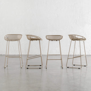 LEUCA MESH INDOOR/OUTDOOR BAR STOOL BUNDLE  | TOBACCO SAND