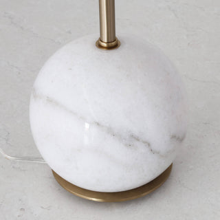LEVADA GRANDE MARBLE TABLE LAMP  |  ANTIQUE BRASS SHADE + WHITE MARBLE