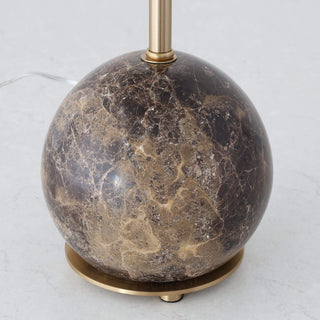 LEVADA GRANDE MARBLE TABLE LAMP  |  TAUPE SHADE + MOCHA MARBLE