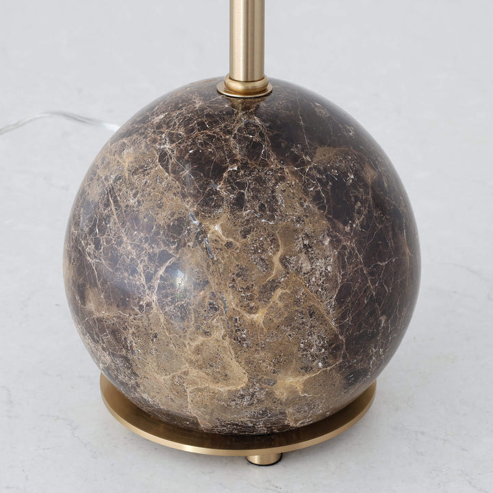 LEVADA GRANDE MARBLE TABLE LAMP  |  TAUPE SHADE + MOCHA MARBLE