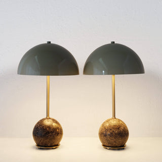 LEVADA GRANDE MARBLE TABLE LAMP BUNDLE X2  |  TAUPE SHADE + MOCHA MARBLE