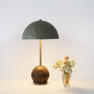 LEVADA GRANDE MARBLE TABLE LAMP  |  TAUPE SHADE + MOCHA MARBLE