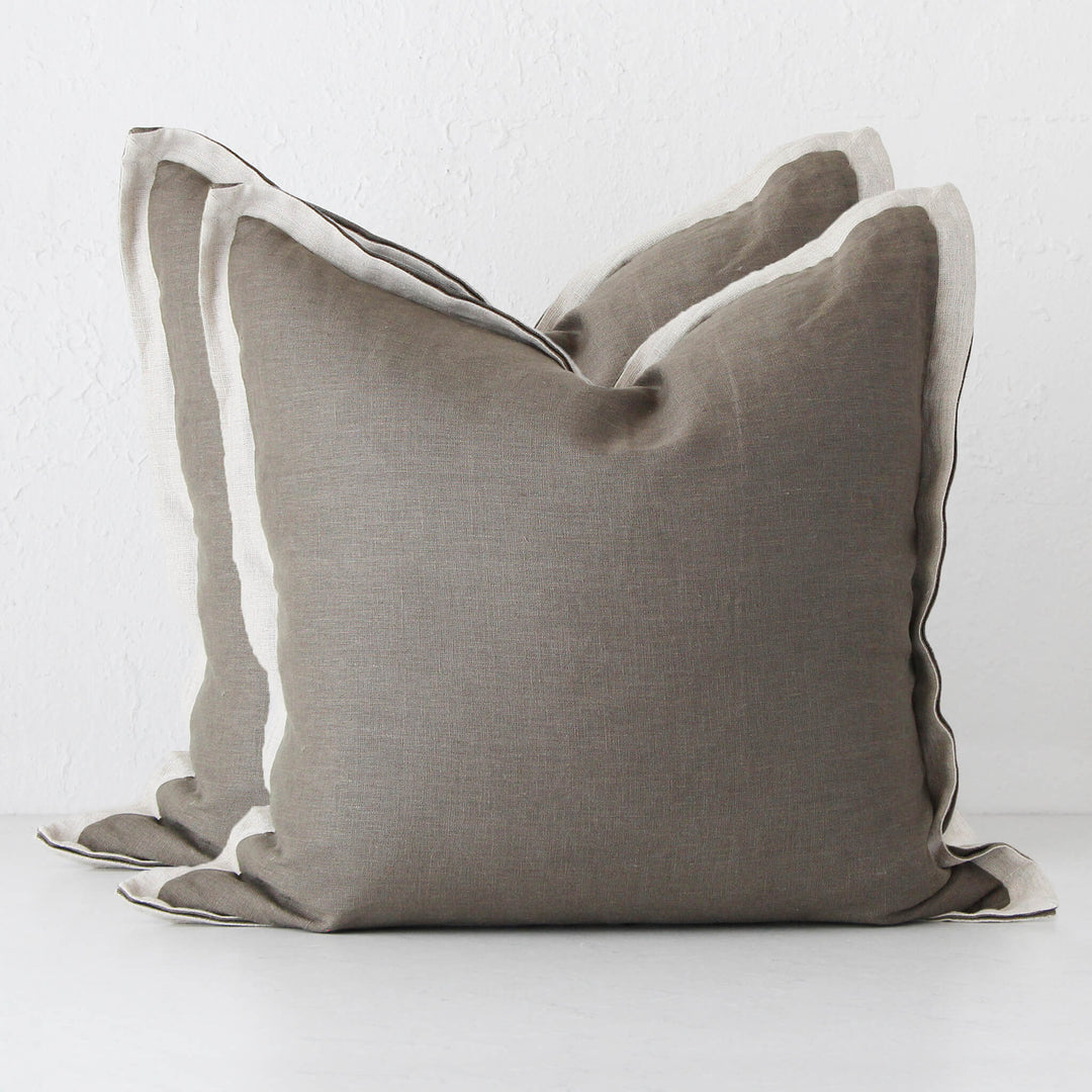 LINEN PALMA CUSHION BUNDLE X2  |  OLIVE  |  55 X 55