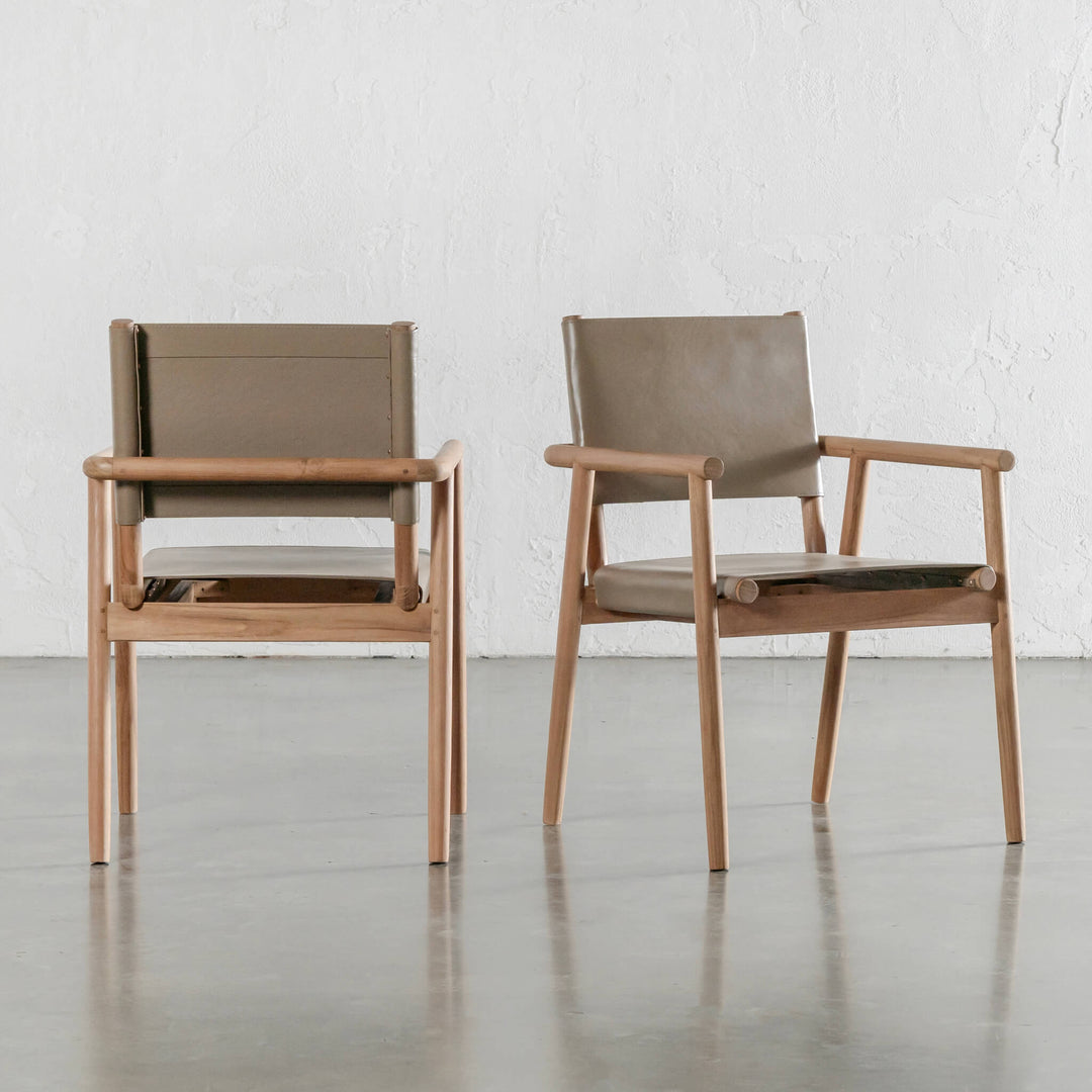 LOMASO CARVER ARMCHAIR  |  TAUPE SHADOW + BRUSHED TEAK