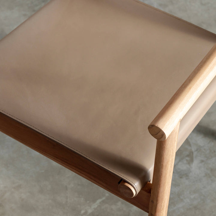 LOMASO CARVER ARMCHAIR  |  TAUPE SHADOW + BRUSHED TEAK