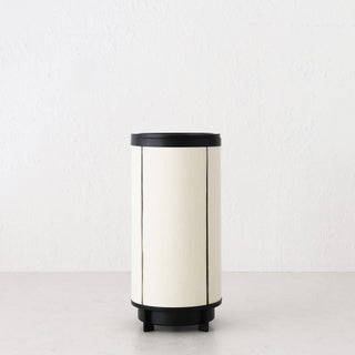 LOMBARDA LED RECHARGEABLE CYLINDER LAMP  |  CHALK LINEN + BLACK