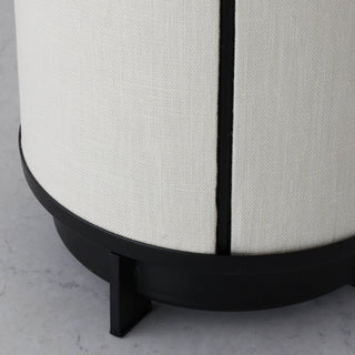 LOMBARDA LED RECHARGEABLE CYLINDER LAMP  |  42CM  |  CHALK LINEN + BLACK