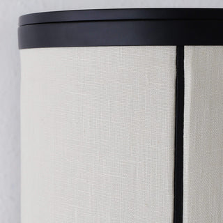 LOMBARDA LED RECHARGEABLE CYLINDER LAMP  |  42CM  |  CHALK LINEN + BLACK