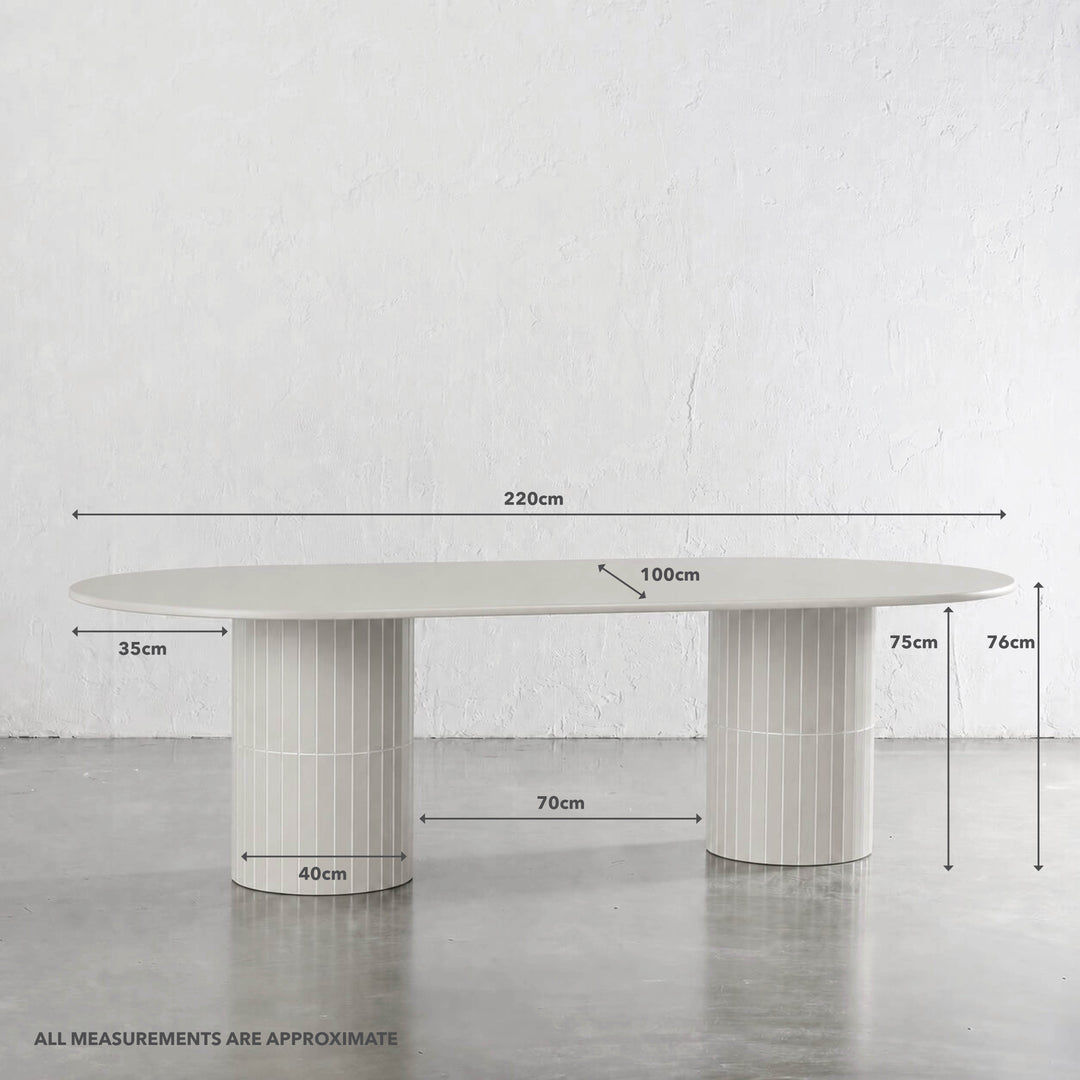 LOMBARD OUTDOOR DINING TABLE  |  BEECHWOOD BEIGE  |  220CM | MEASUREMENTS