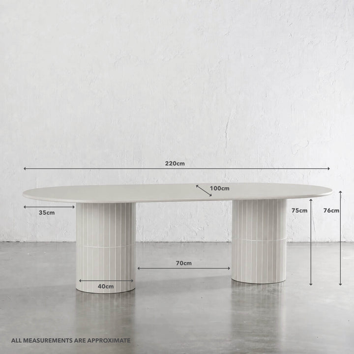 LOMBARD OUTDOOR DINING TABLE  |  BEECHWOOD BEIGE  |  220CM | MEASUREMENTS
