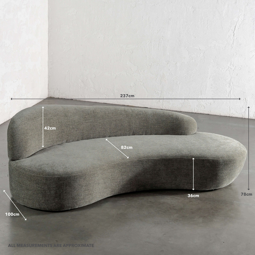 LOUTRO DAY SOFA  |  BAYSWATER GREEN | MEASUREMENTS