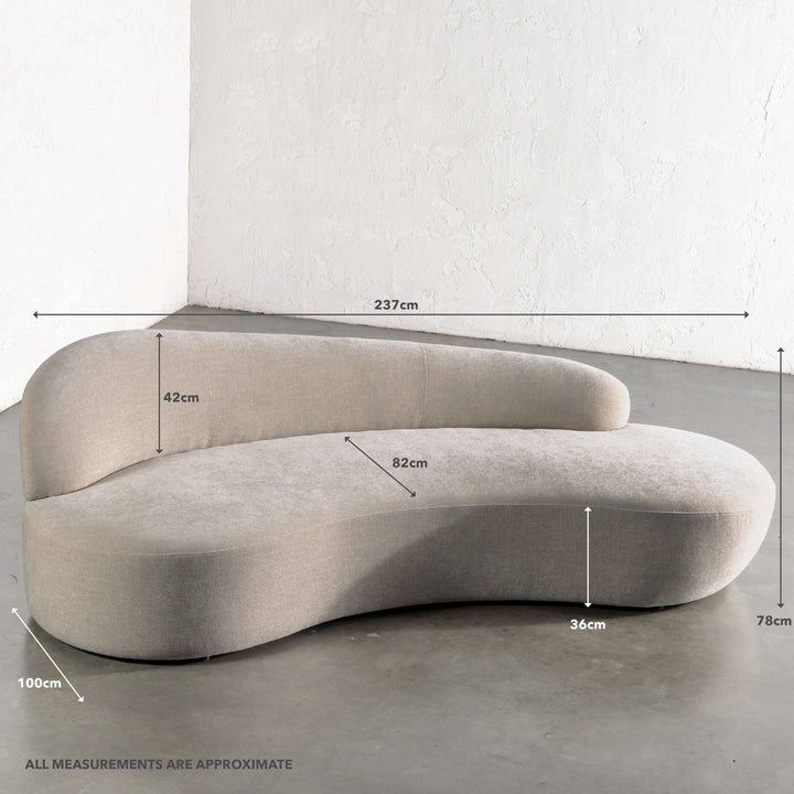 LOUTRO DAY SOFA  |  WARM SORRENTO SAND | MEASUREMENTS