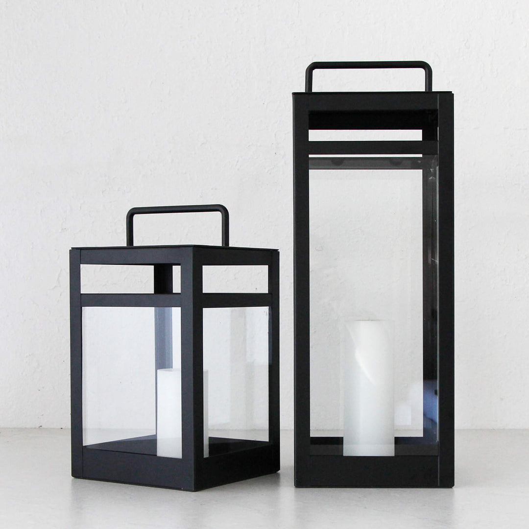 LUCANO HURRICANE LANTERN BUNDLE X2  |  MEDIUM + LARGE  |  BLACK