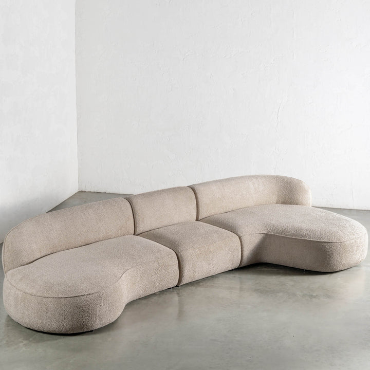 LUSSO CURVED MODULAR SOFA  |  5 SEATER  |  CHALKSTONE BEIGE