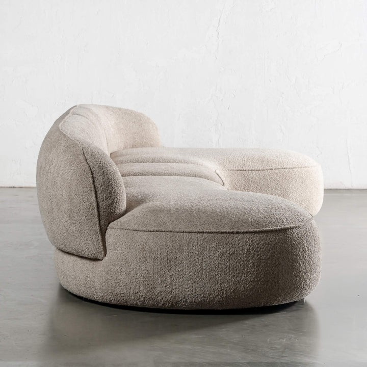 LUSSO CURVED MODULAR SOFA  |  5 SEATER  |  CHALKSTONE BEIGE