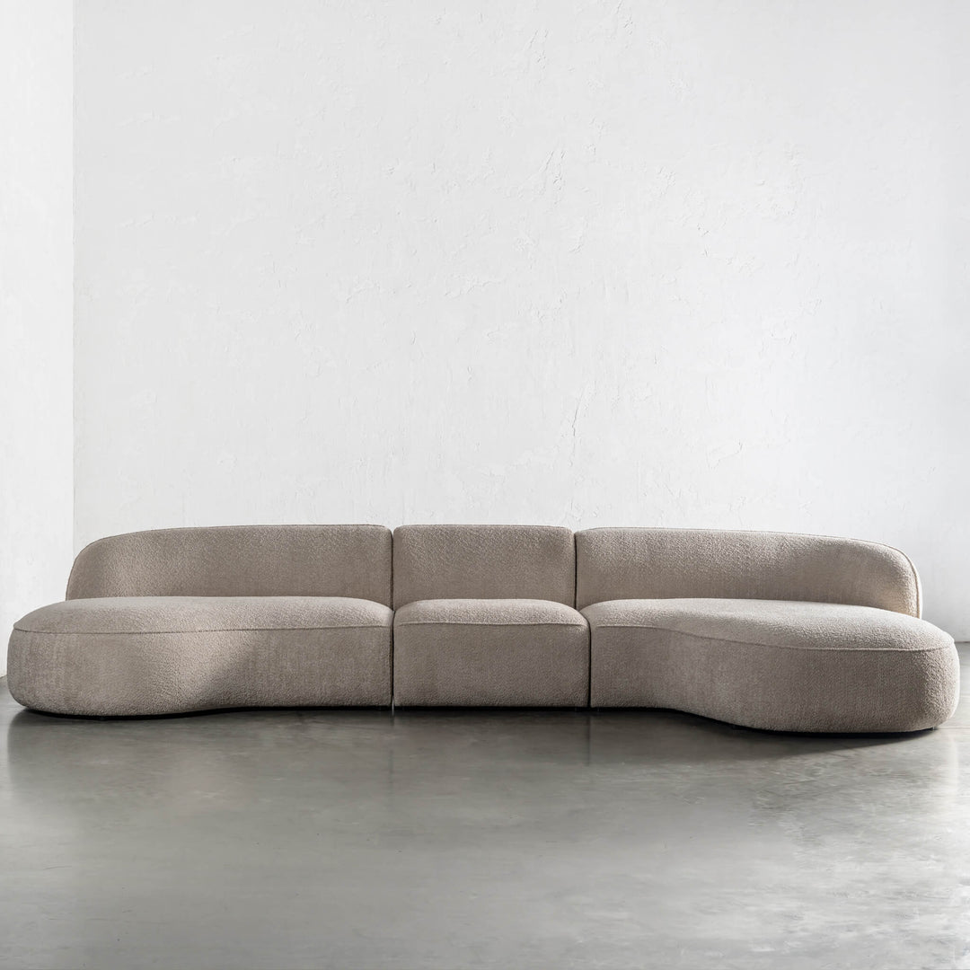 LUSSO CURVED MODULAR SOFA  |  5 SEATER  |  CHALKSTONE BEIGE