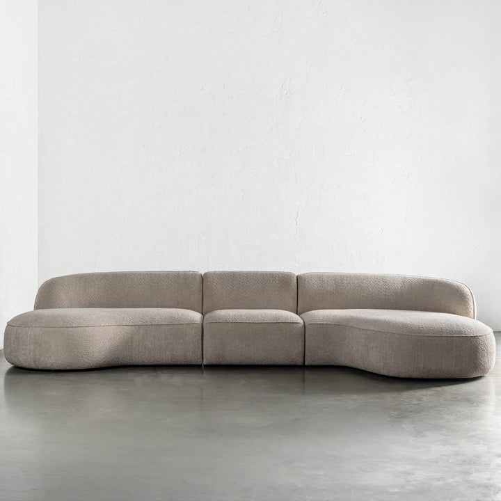 LUSSO CURVED MODULAR SOFA  |  5 SEATER  |  CHALKSTONE BEIGE