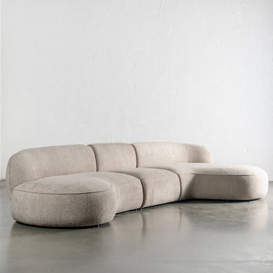 LUSSO CURVED MODULAR SOFA  |  5 SEATER  |  CHALKSTONE BEIGE