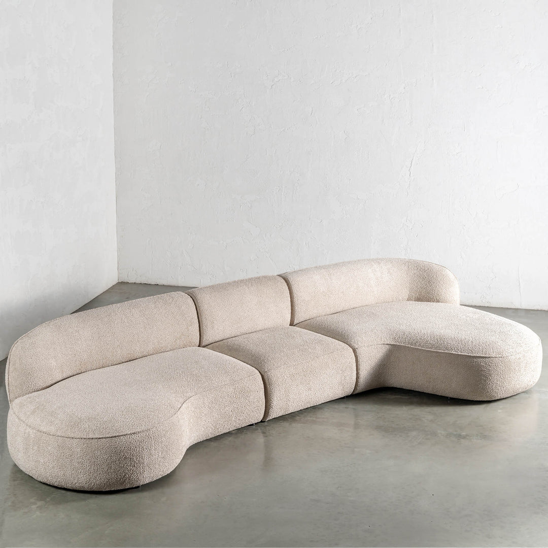 LUSSO CURVED MODULAR SOFA  |  5 SEATER  |  CHALKSTONE BEIGE