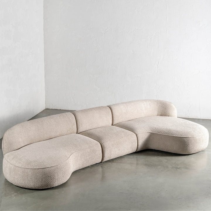 LUSSO CURVED MODULAR SOFA  |  5 SEATER  |  CHALKSTONE BEIGE