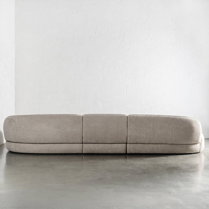 LUSSO CURVED MODULAR SOFA  |  5 SEATER  |  CHALKSTONE BEIGE