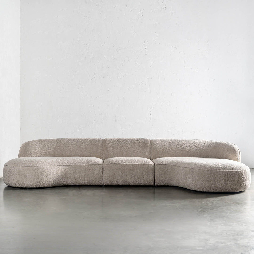 LUSSO CURVED MODULAR SOFA  |  5 SEATER  |  CHALKSTONE BEIGE