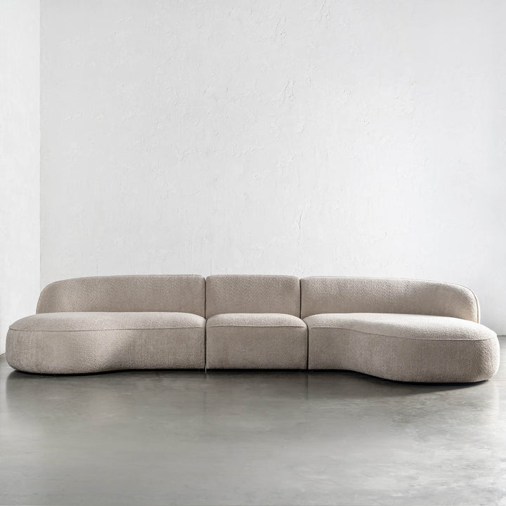 LUSSO CURVED MODULAR SOFA  |  5 SEATER  |  CHALKSTONE BEIGE