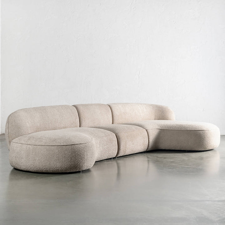 LUSSO CURVED MODULAR SOFA  |  5 SEATER  |  CHALKSTONE BEIGE