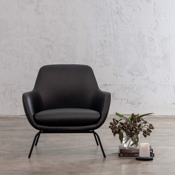 LYNDON ARMCHAIR  |  NOIR BLACK VEGAN LEATHER