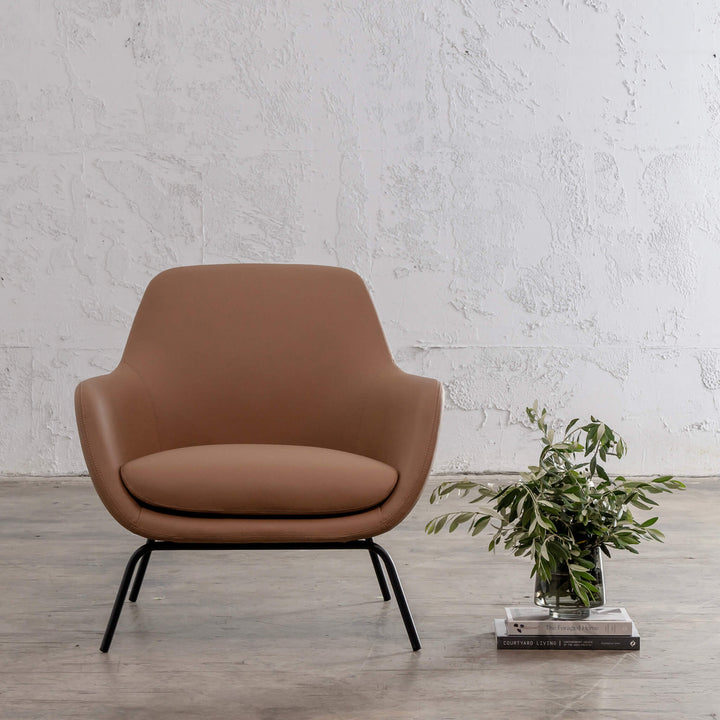 LYNDON ARMCHAIR  |  SADDLE TAN VEGAN LEATHER