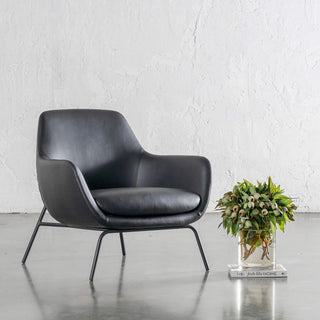 LYNDON ARMCHAIR  |  NOIR BLACK VEGAN LEATHER