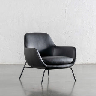 LYNDON ARMCHAIR  |  NOIR BLACK VEGAN LEATHER