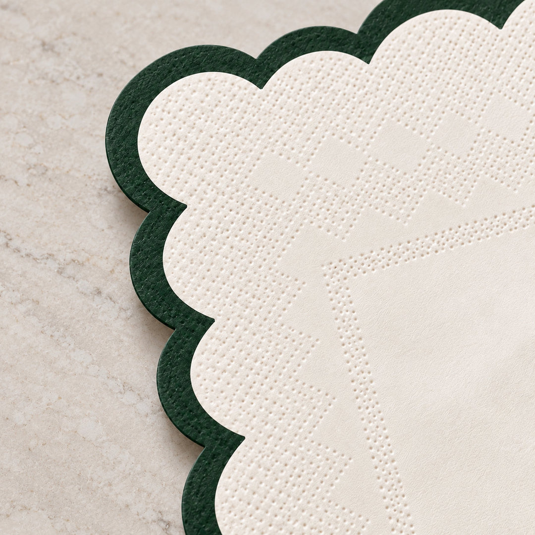 LYRA PAPER NAPKIN BUNDLES  |  IVORY + DARK GREEN