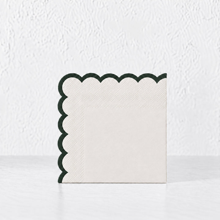 LYRA PAPER NAPKIN BUNDLES  |  IVORY + DARK GREEN