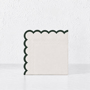 LYRA PAPER NAPKIN BUNDLES  |  IVORY + DARK GREEN