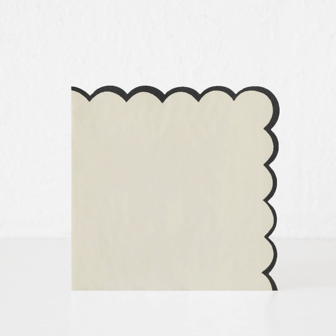 LYRA PAPER NAPKIN BUNDLE X3  |  IVORY + MATTE BLACK