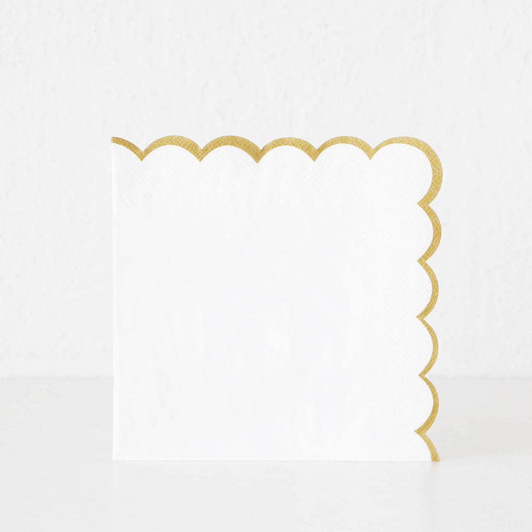 LYRA PAPER NAPKIN BUNDLE X5  |  WHITE + MATTE GOLD